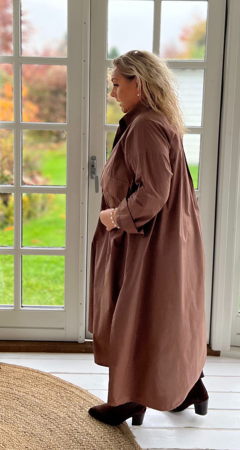 Cabana Living, flot Oversize skjorte kjole i 100% bomuld, til kvinder, findes i flere farver