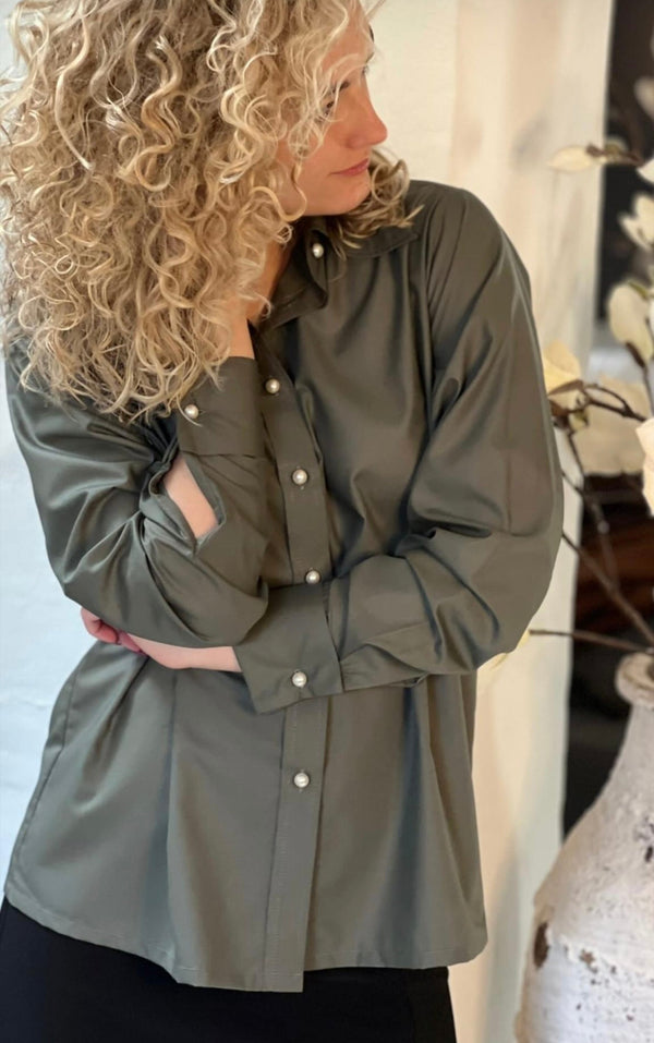 Design by Laerke, Nadin Pearl, smuk strygefri bomulds skjorte, til kvinder