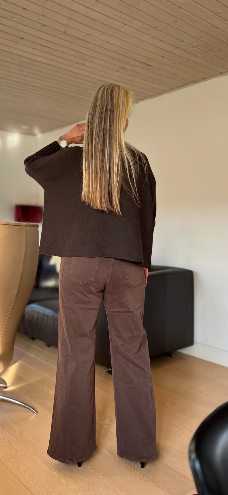 DNY CPH, Flot højhalset findes i Mørkebrun, Taupe og sort, Liv Turtle Big knit, til kvinder