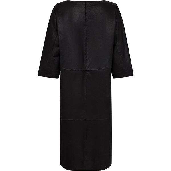DEPECHE, flot sort tidløs skindkjole, til kvinder