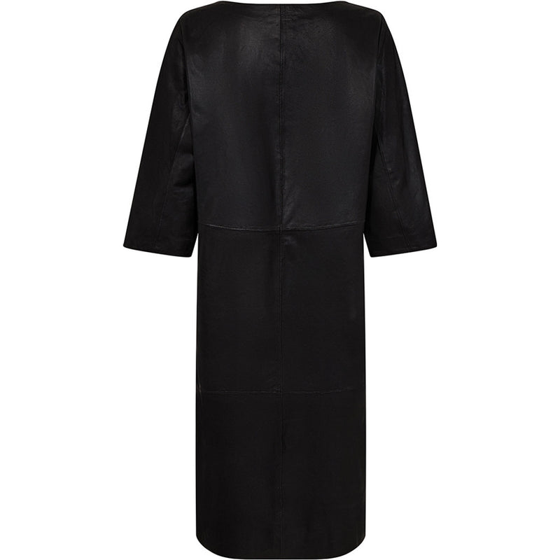 DEPECHE, flot sort tidløs skindkjole, til kvinder