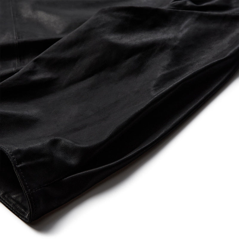 DEPECHE, flot sort tidløs skindkjole, til kvinder