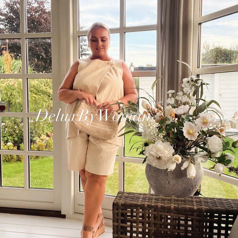 DeluxByWoman, Premium Shorts, elastik i taljen, damer