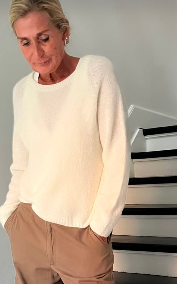 DEPECHE, flot blød Alpacha O-neck strik, findes i flere farver, til kvinder