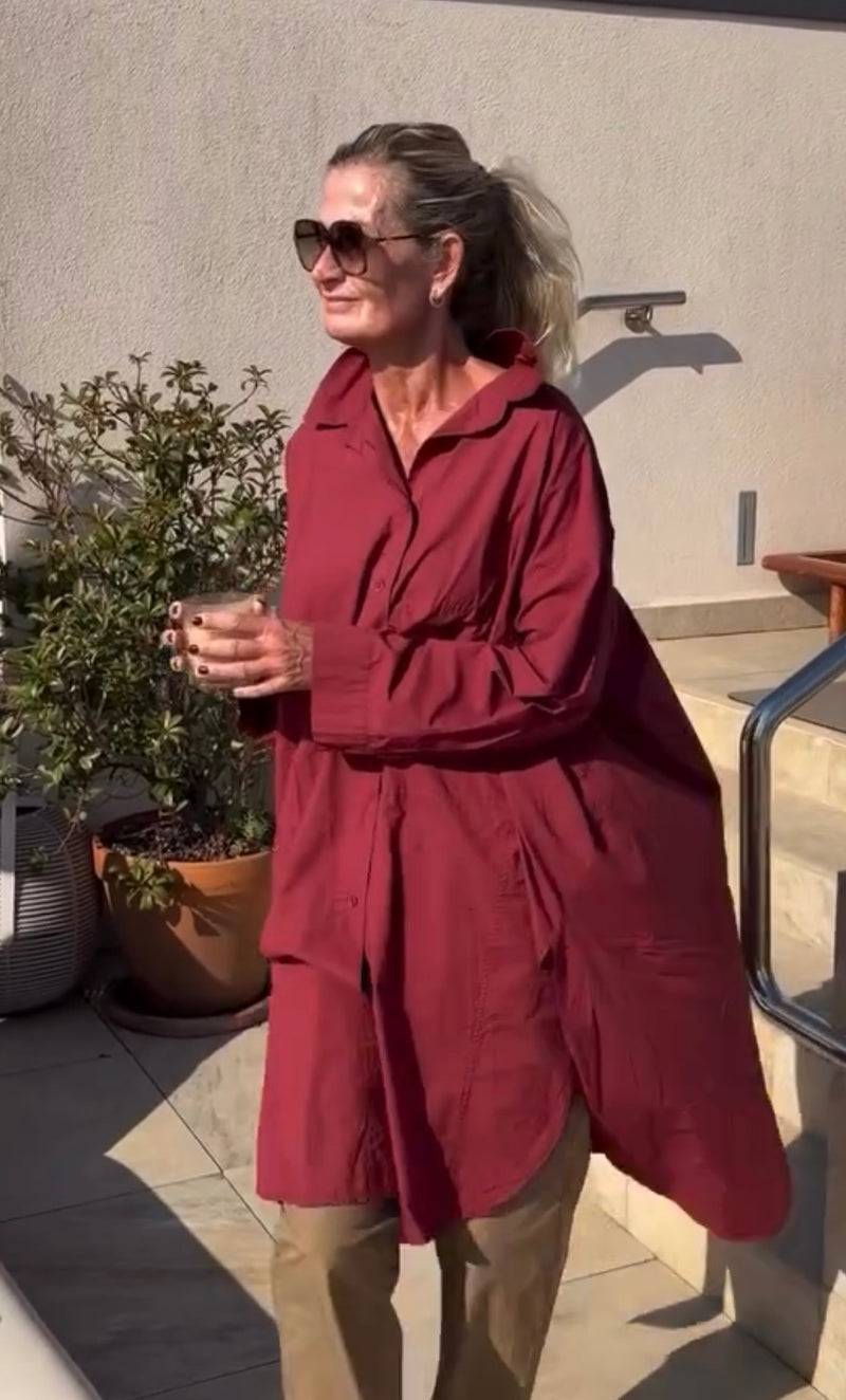 Cabana Living, flot skjorte kjole i bomuld med knapper hele vejen igennem, findes i flere farver, til kvinder