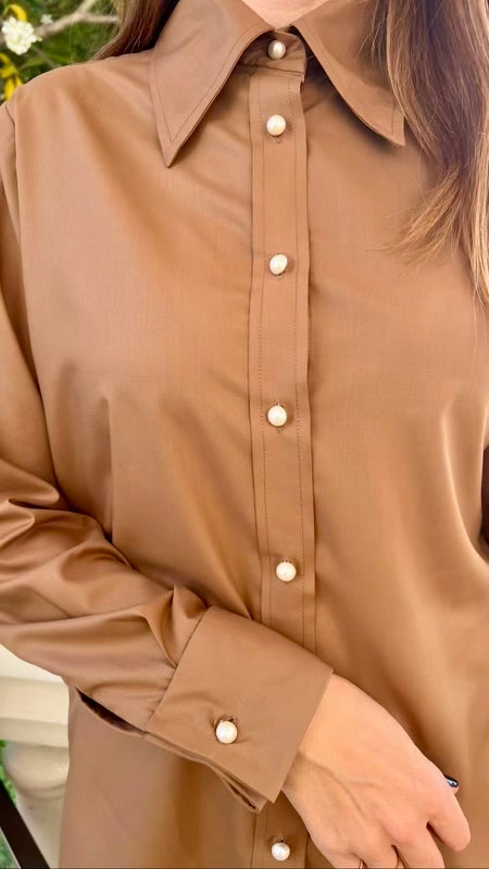 Design by Laerke, Nadin Pearl, smuk strygefri bomulds skjorte, til kvinder