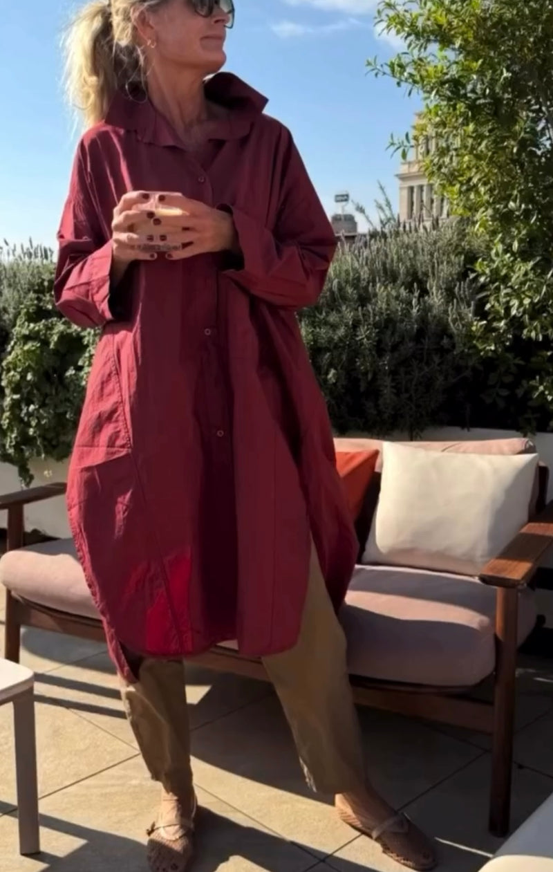 Cabana Living, flot skjorte kjole i bomuld med knapper hele vejen igennem, findes i flere farver, til kvinder