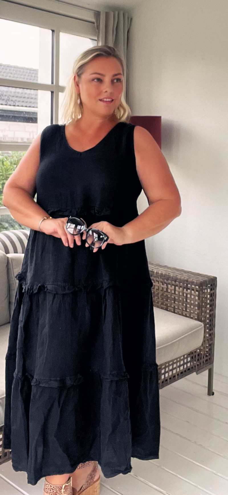 Cabana Living, Tytte, flot tidløs kjole, findes i flere farver i hør til kvinder