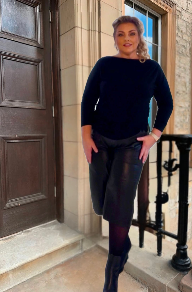 DEPECHE, Bermuda shorts i mørkebrune og sorte , til kvinder