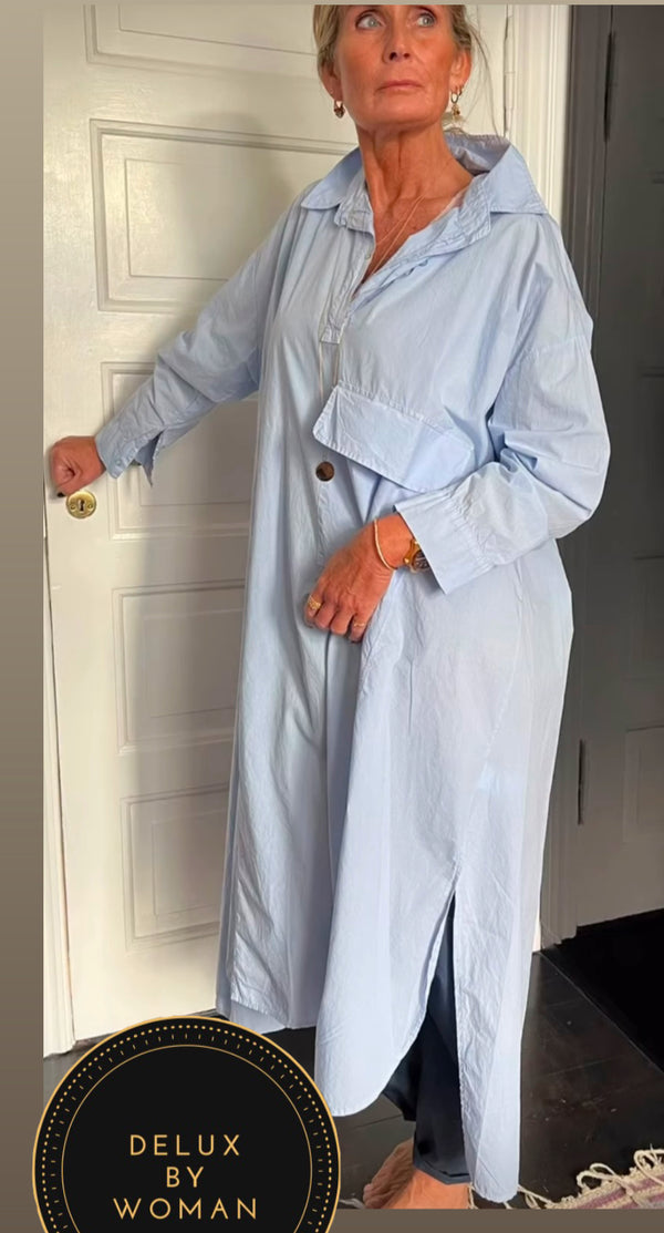 Cabana Living, flot Oversize skjorte kjole i 100% bomuld, til kvinder, findes i flere farver