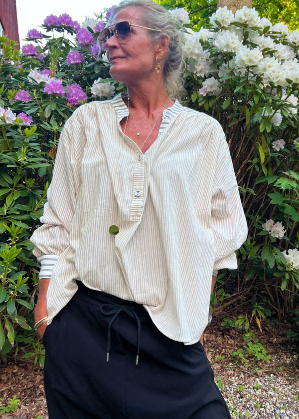 Cabana Living, flot stribet skjorte, til kvinder