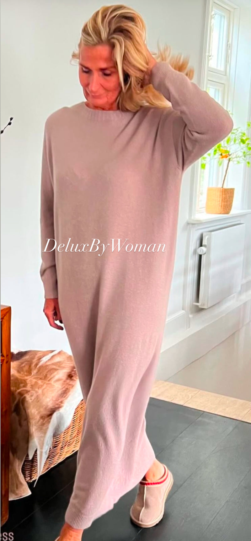 Cabana Living, flot blød viskose strik kjole, findes i flere farver, til kvinder