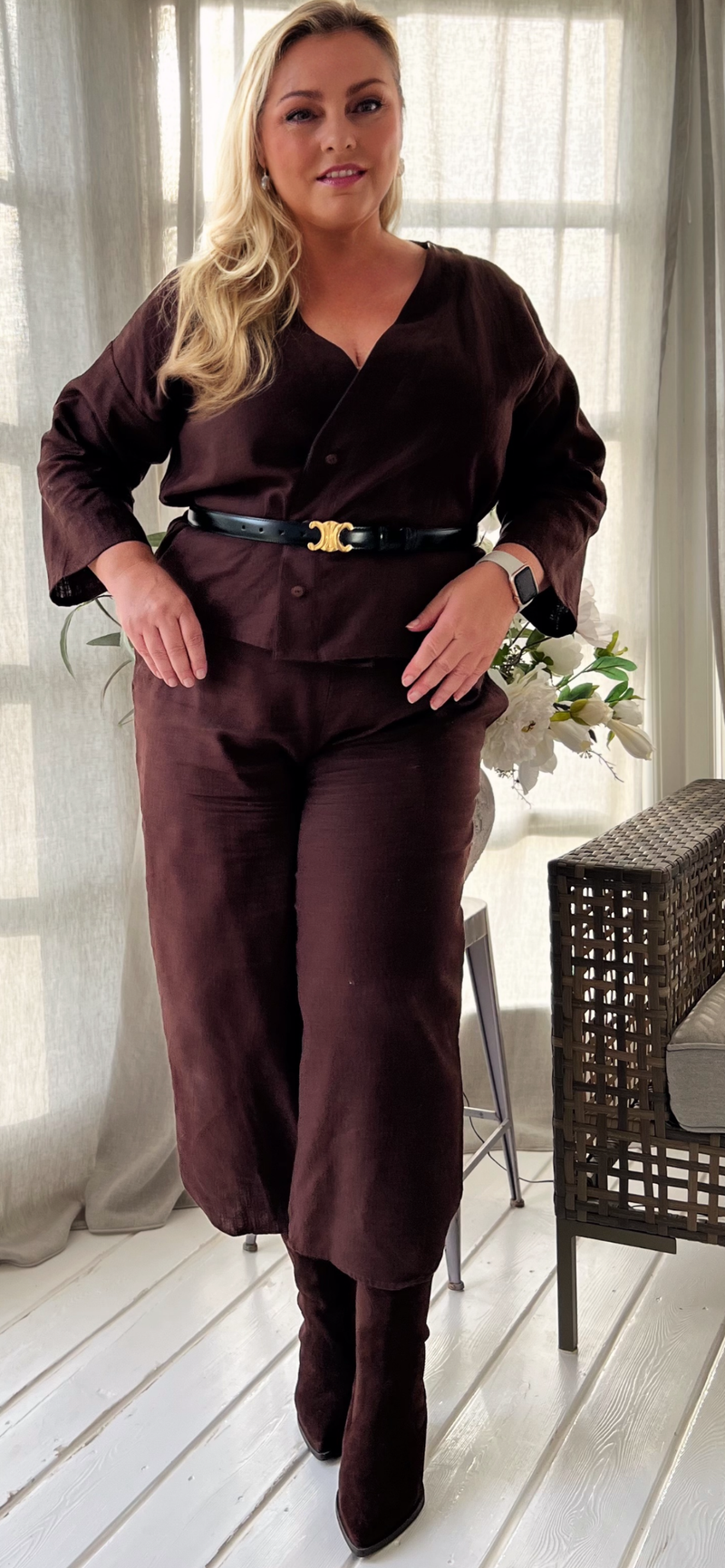 DeluxByWoman, Limited Edition, PREMIUM bukser i 100% naturmateriale med høj komfort, til kvinder, findes i flere farver