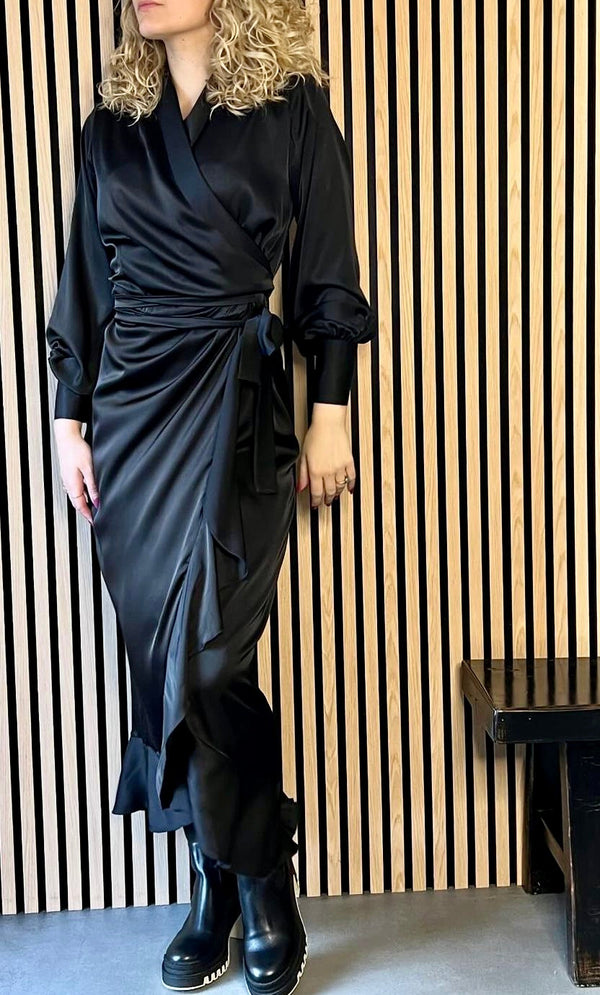 Design By Laerke, flot leo eller sort wrap dress, til kvinder