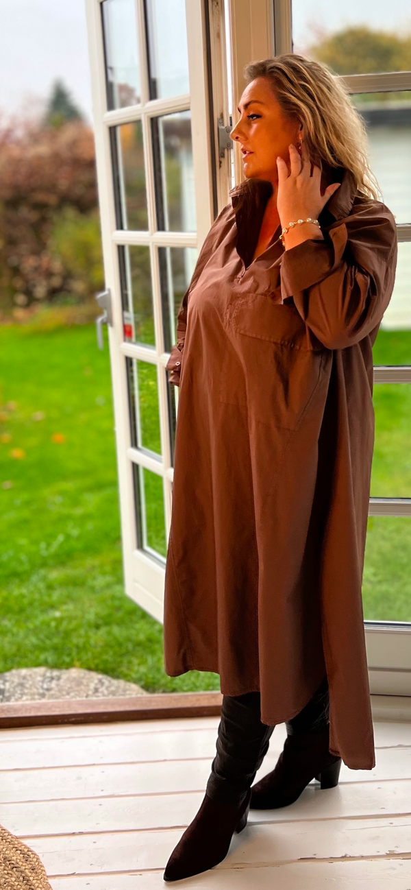 Cabana Living, flot Oversize skjorte kjole i 100% bomuld, til kvinder, findes i flere farver