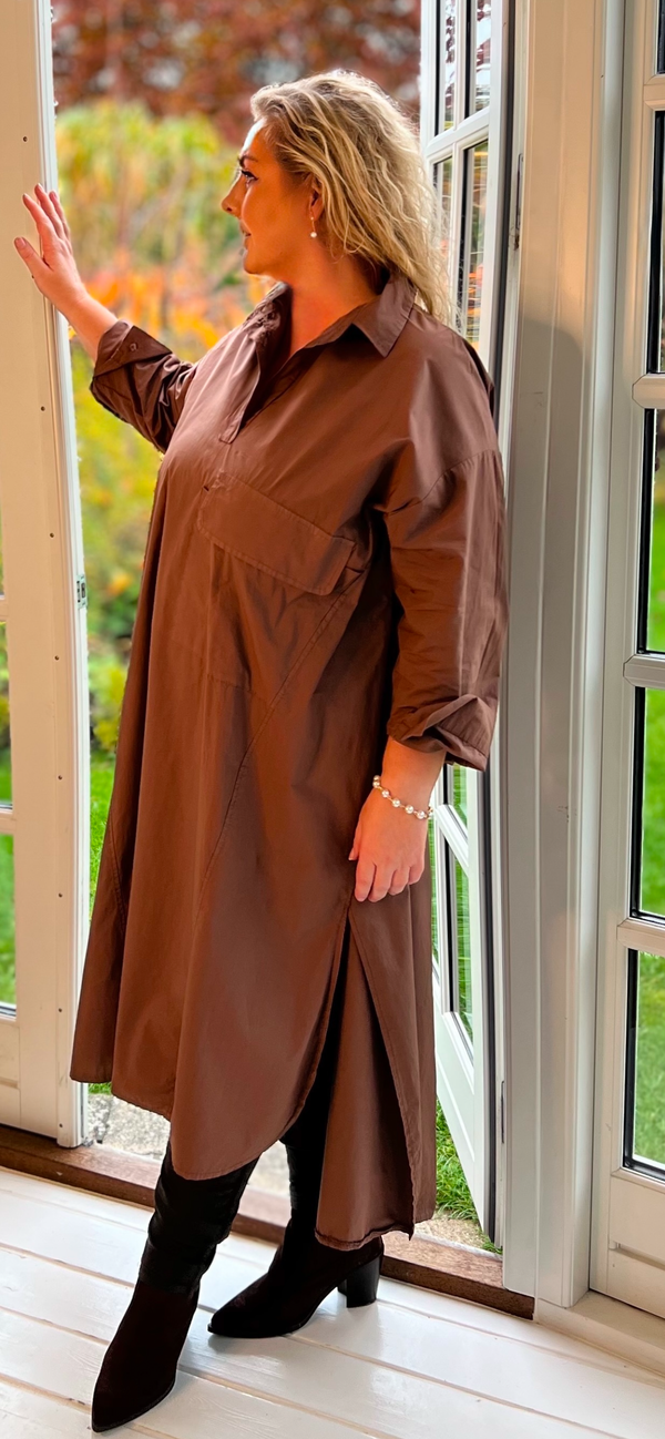 Cabana Living, flot Oversize skjorte kjole i 100% bomuld, til kvinder, findes i flere farver