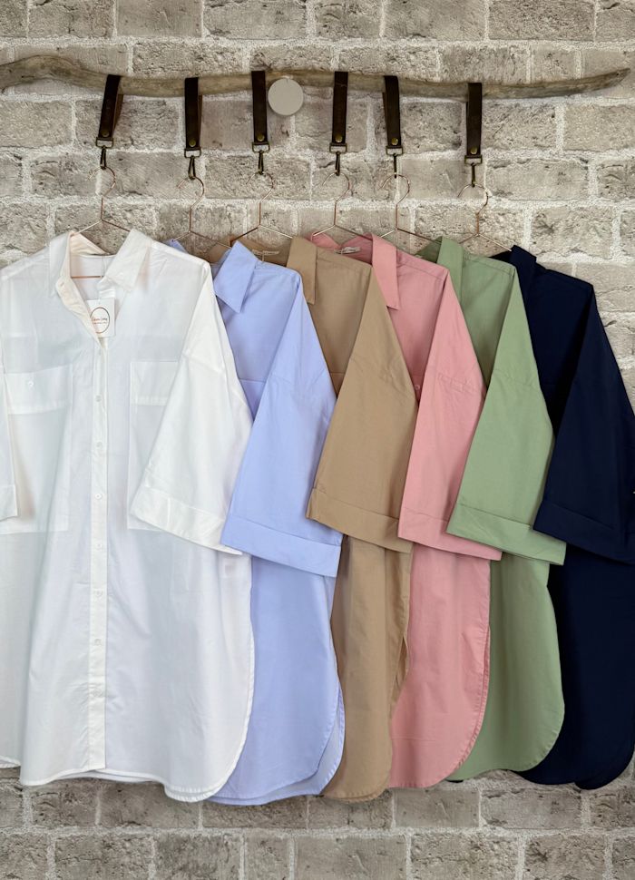 Cabana Living, 100% bomuld skjorte med 3/4 ærme, findes i flere farver