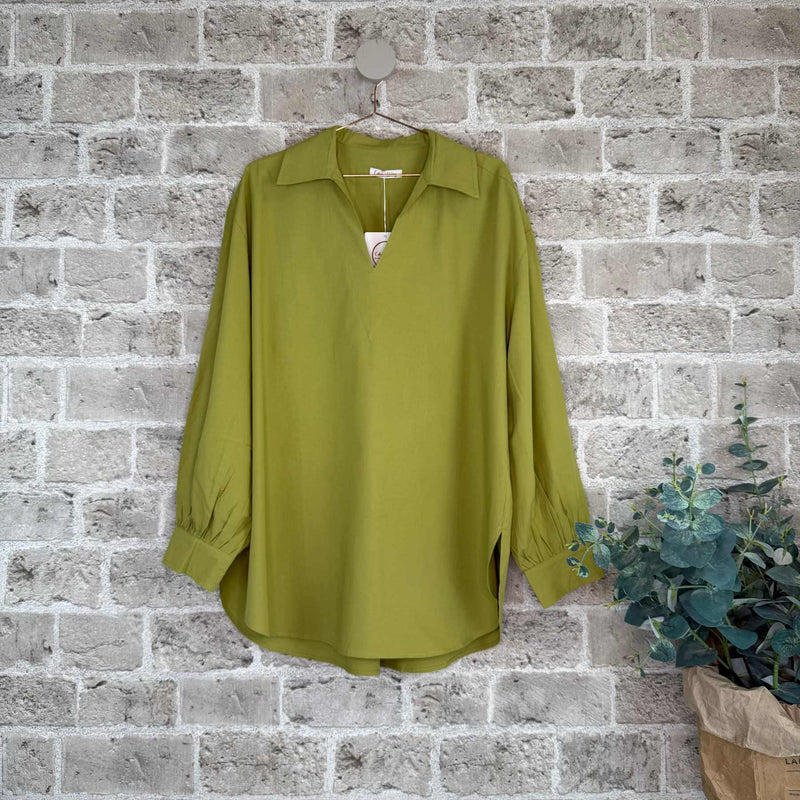 Cabana Living, flot blød oversize skjortebluse, findes i flere farver, til kvinder