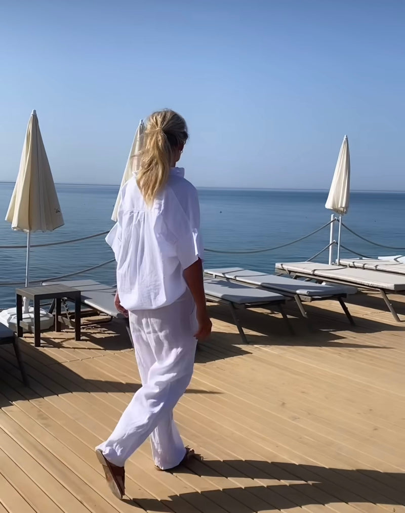 Cabana Living, oversize hvid skjorte, bluse, til kvinder