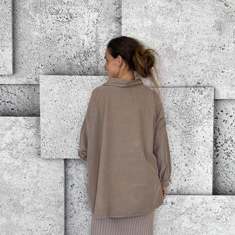 Cabana Living, flot skjorte i baby fløjl, findes i flere farver, til kvinder