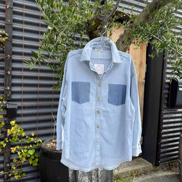 Cabana Living, flot denim skjorte med stretch, til kvinder