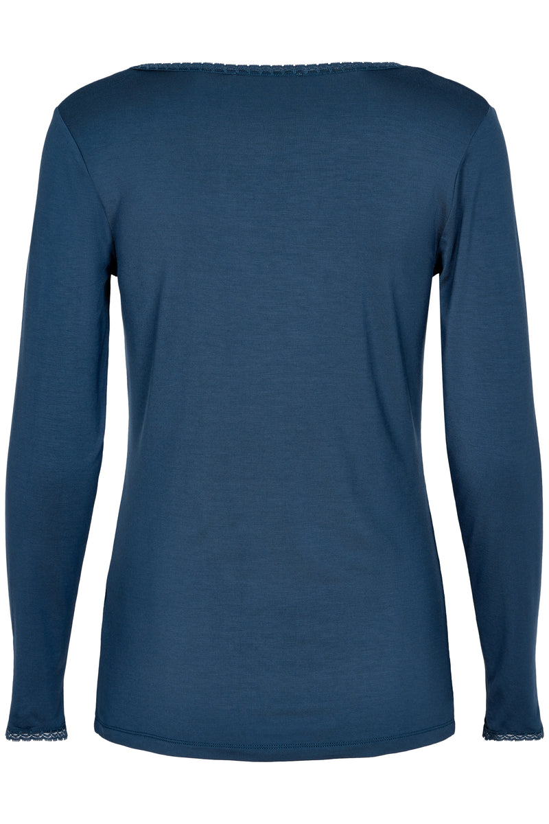 Noa Noa, Ultra blød T-shirt, Sweatshirt, støvet blå, til kvinder