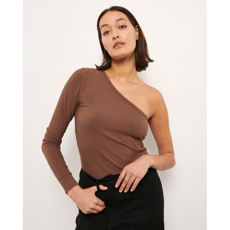 Rouge, Lisa One-shoulder top findes i SORT, HVID,BRUN, til kvinder