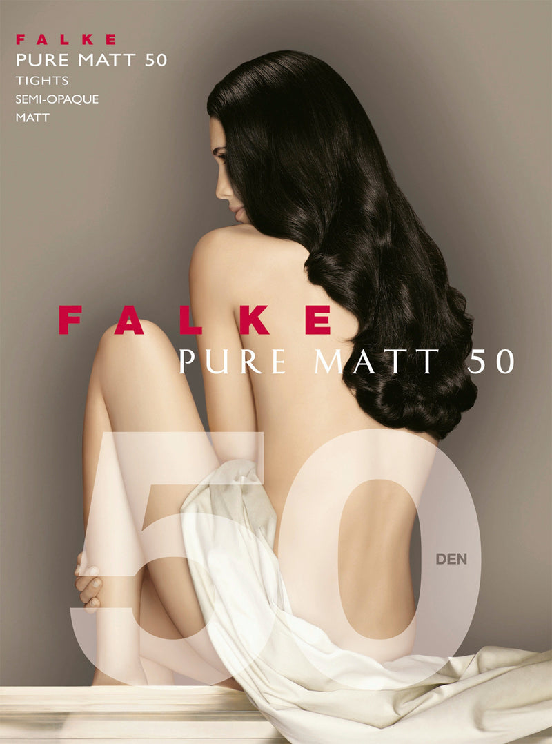 FALKE, Pure Matt 50 DEN Women Tights, i farven sort – deluxbywoman