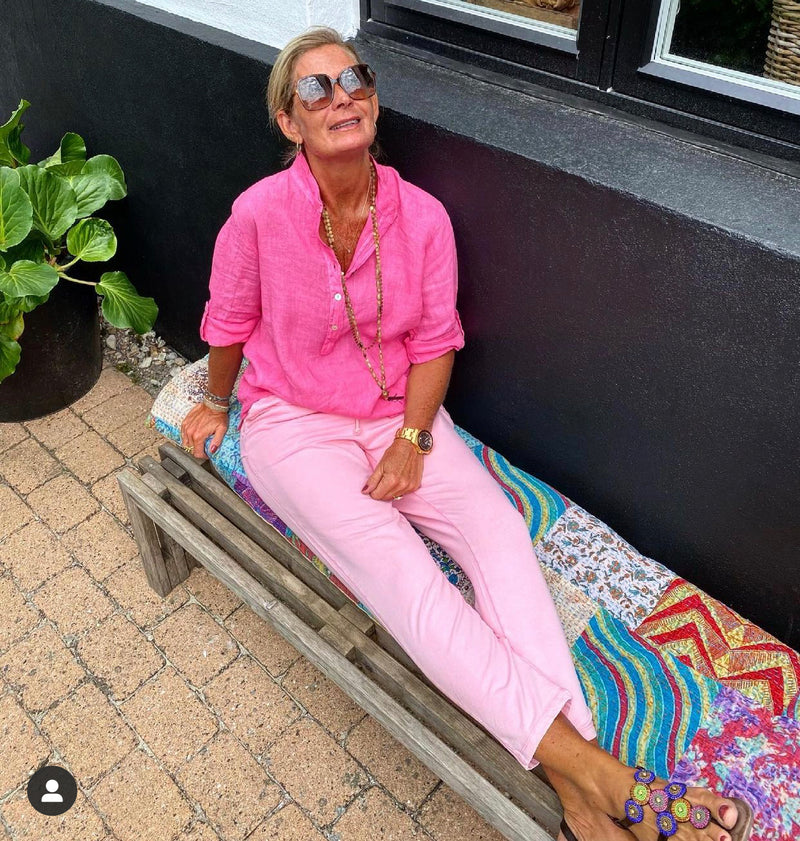 Cabana Living, Smuk i farven Hot Pink, hørskjorte til kvinder