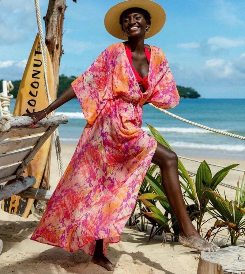 Kaanda Beach Life, Sunset Bella MAXI DRESS, kjole i smukke farver, til kvinder
