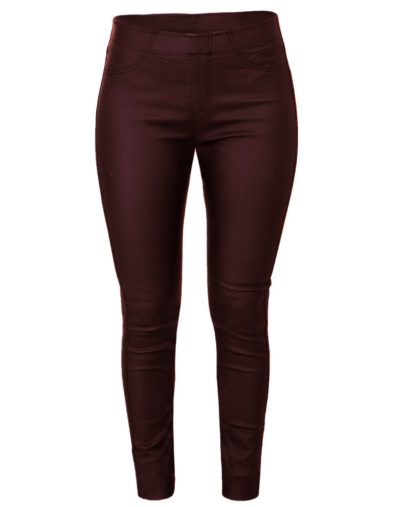 MAPP, Aleia leggings, BORDEAUX leggings i læderlook - til kvinder, fra str. XS-XXL