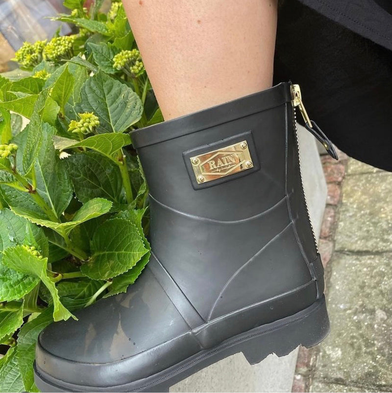♚ Rain by Lund, Flot SORTE kort gummistøvle til kvinder